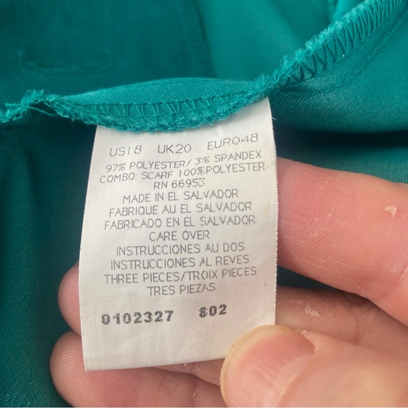 Vintage Leslie Fay dresses green dagger lapel button down blazer suit jacket - Picture 5 of 9